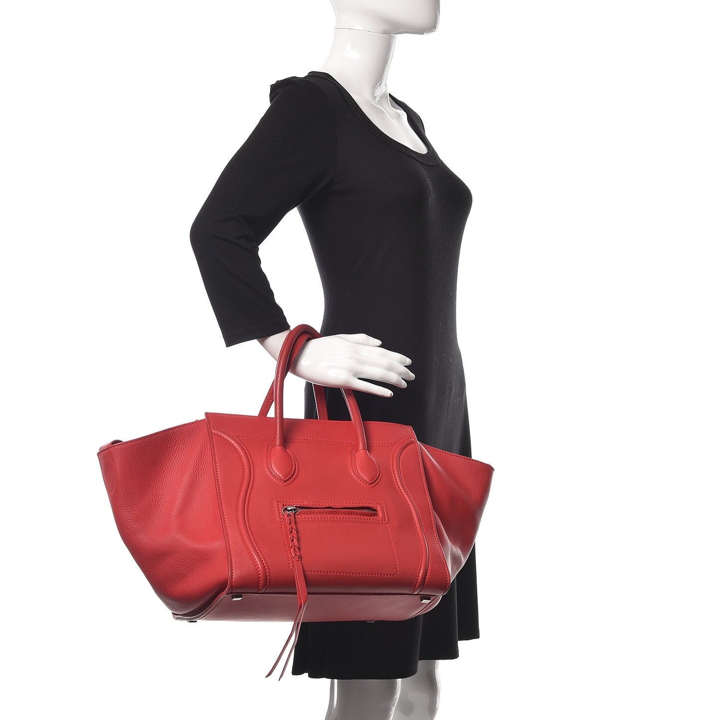 Supple Calfskin Medium Phantom Luggage Vermillion