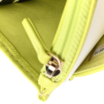 Chanel Shiny Lambskin Quilted Chanel 19 Wallet On Chain WOC Neon Yellow 10 of 12