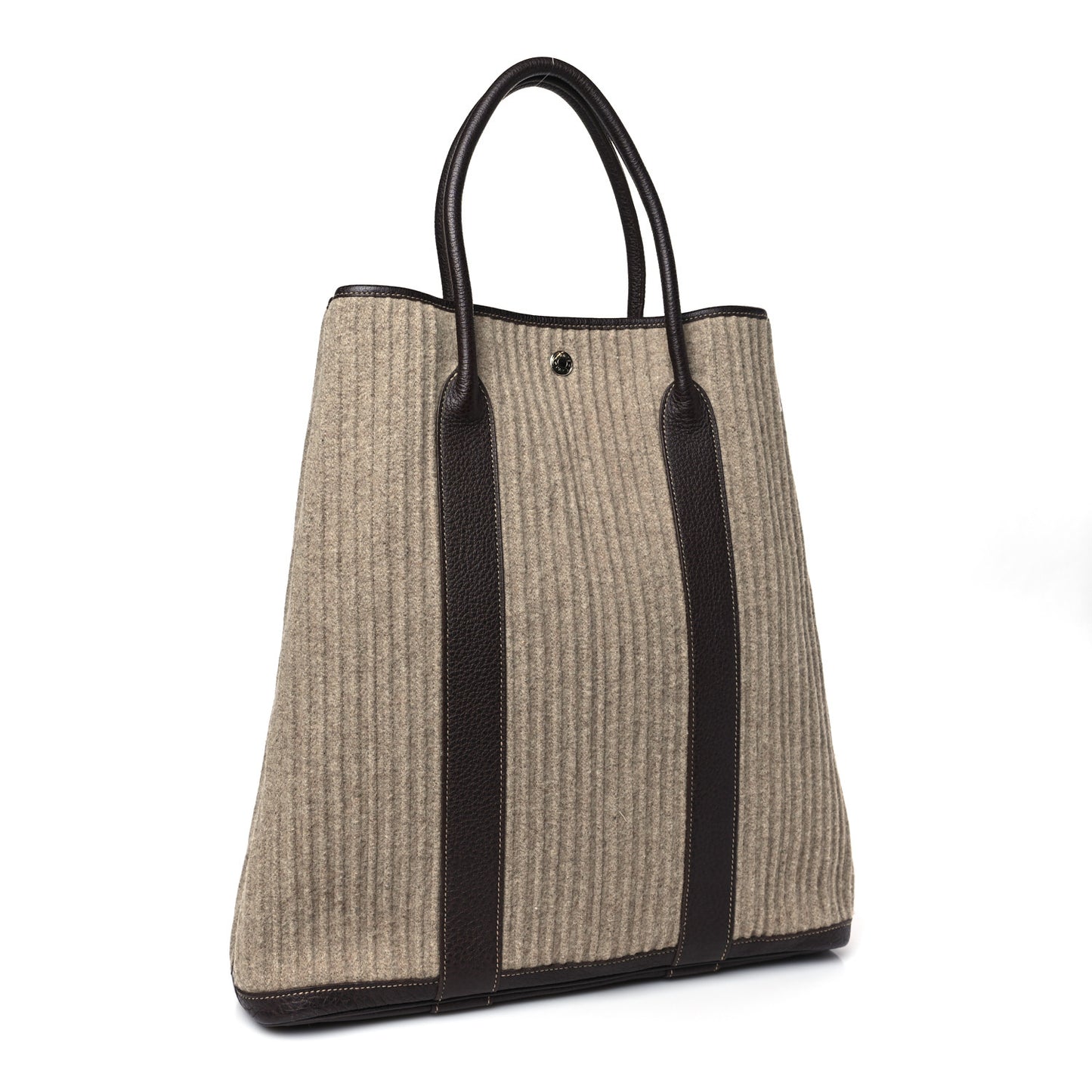 Wool Ribbed Negonda Vertical Garden Party Marron Fonce