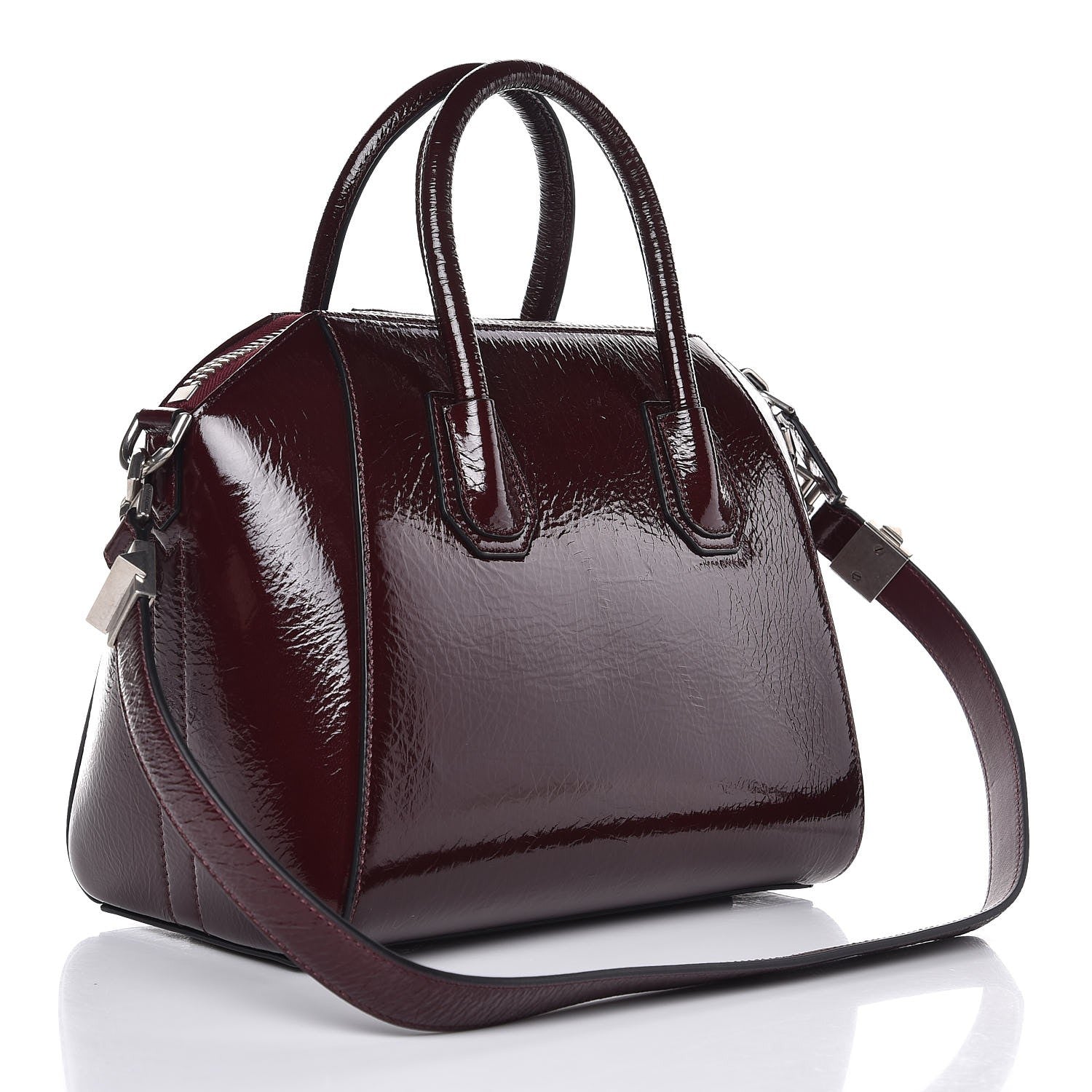 Givenchy Crinkled Patent Calfskin Small Antigona Aubergine 3 of 7