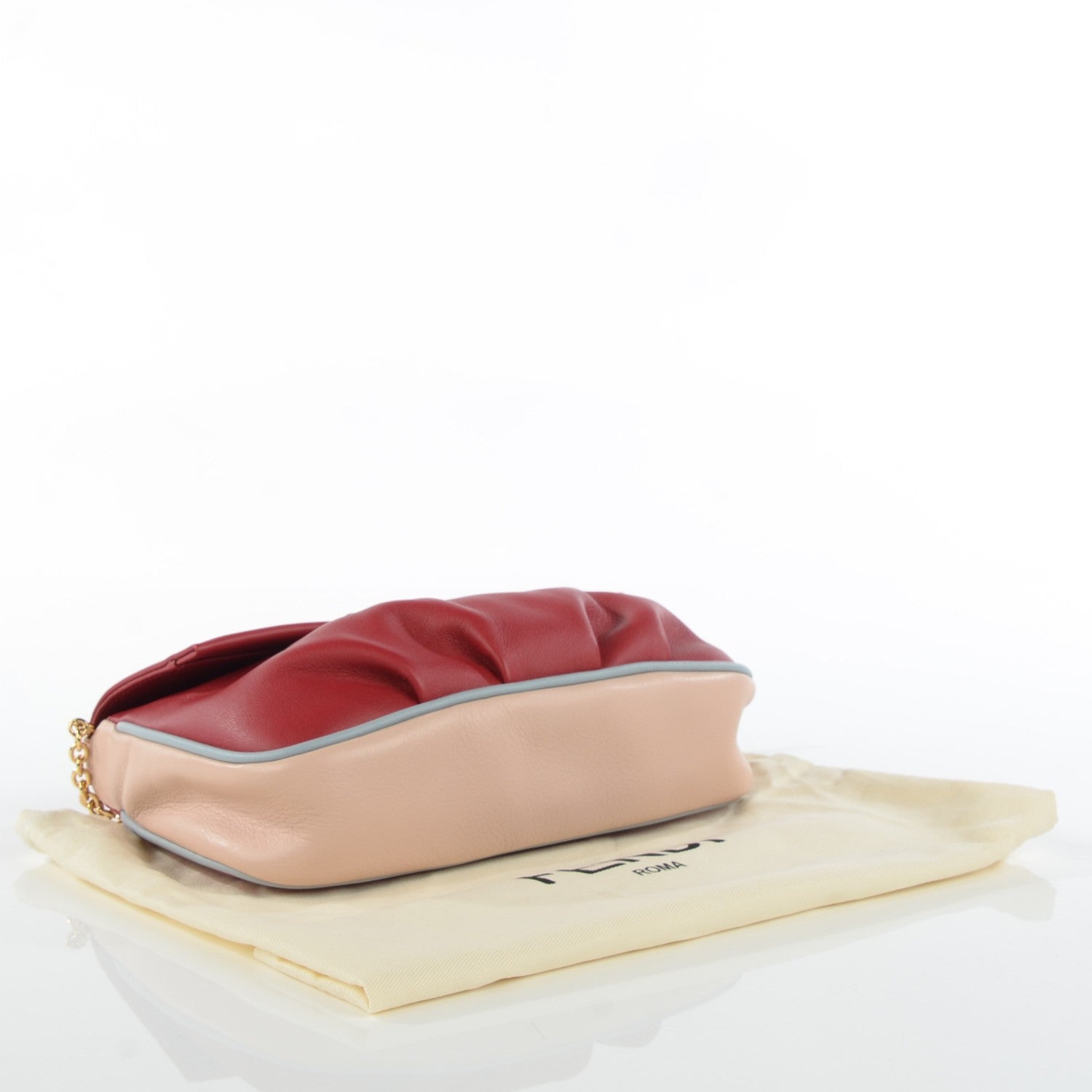Fendi Vitello Dolce Fendista Pouchette Crossbody Mattone Plaster 4 of 8