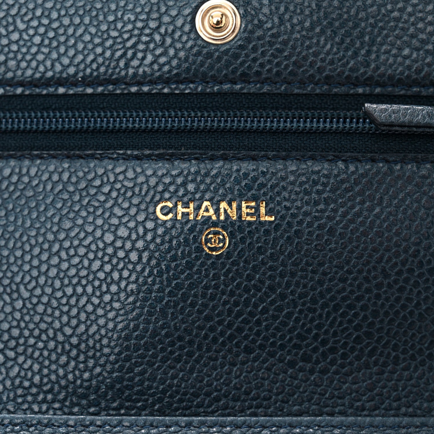 Chanel Caviar Quilted Wallet on Chain WOC Navy Blue 6 of 12
