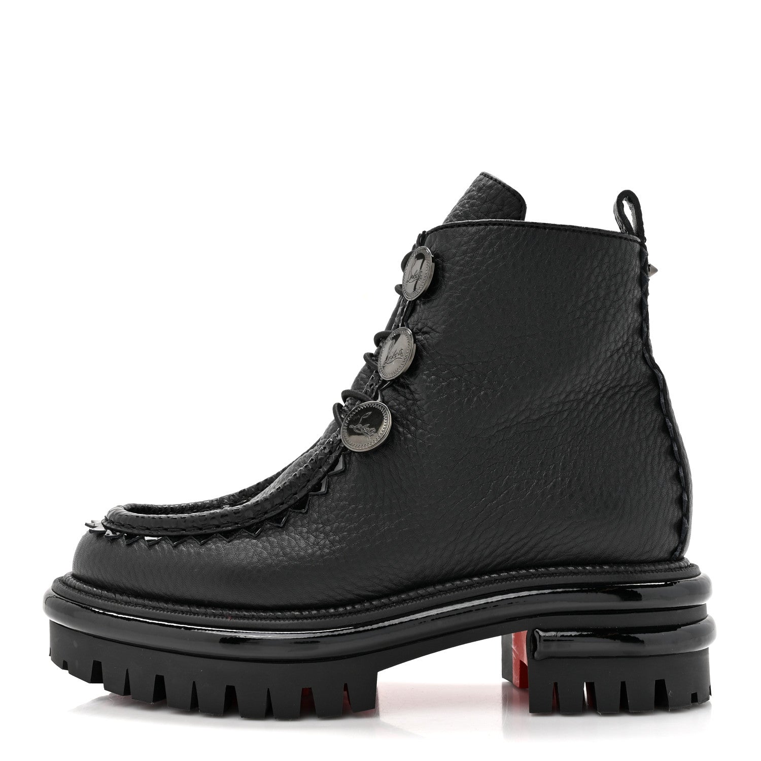 Christian Louboutin Grained Calfskin Pole Sweed Flat Boot 35.5 Black 1 of 10