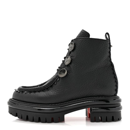Christian Louboutin Grained Calfskin Pole Sweed Flat Boot 35.5 Black 1 of 10