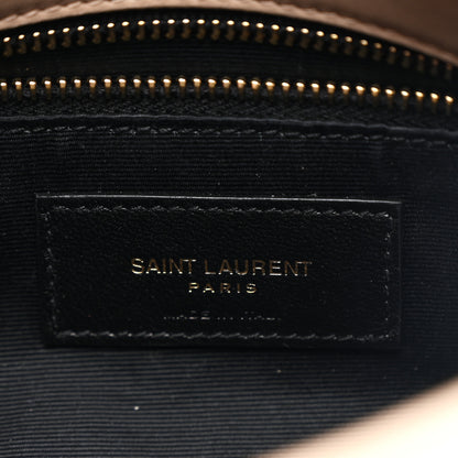 Saint Laurent Lambskin Quilted Toy Loulou Puffer Monogram Chain Satchel Dark Beige 6 of 11