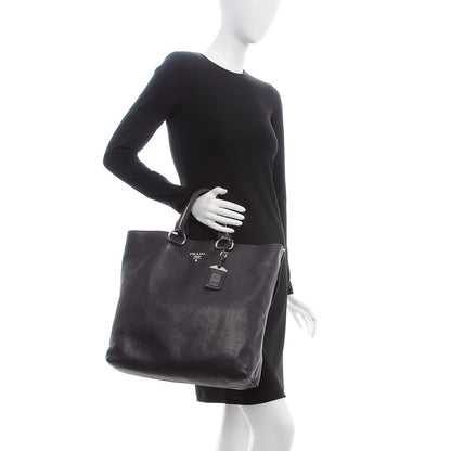 Prada Vitello Daino Tote Purple 3 of 11