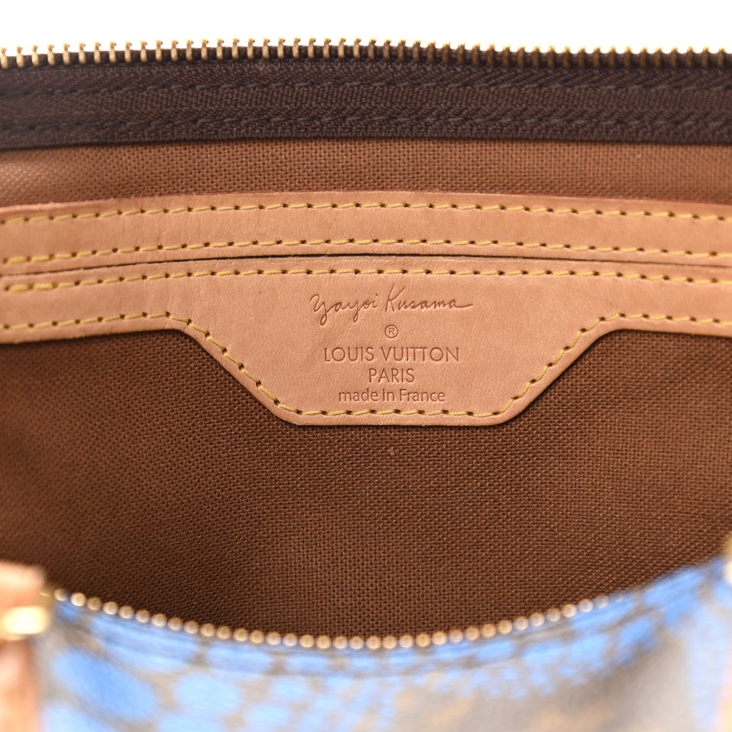 Louis Vuitton Monogram Kusama Town Speedy 30 Blue 6 of 11