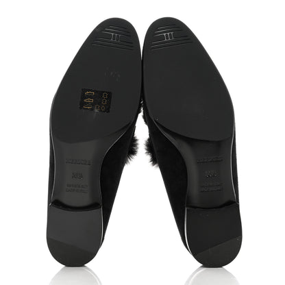 Hermes Mink Fur Suede Goatskin Paris Loafers 36.5 Black 5 of 9