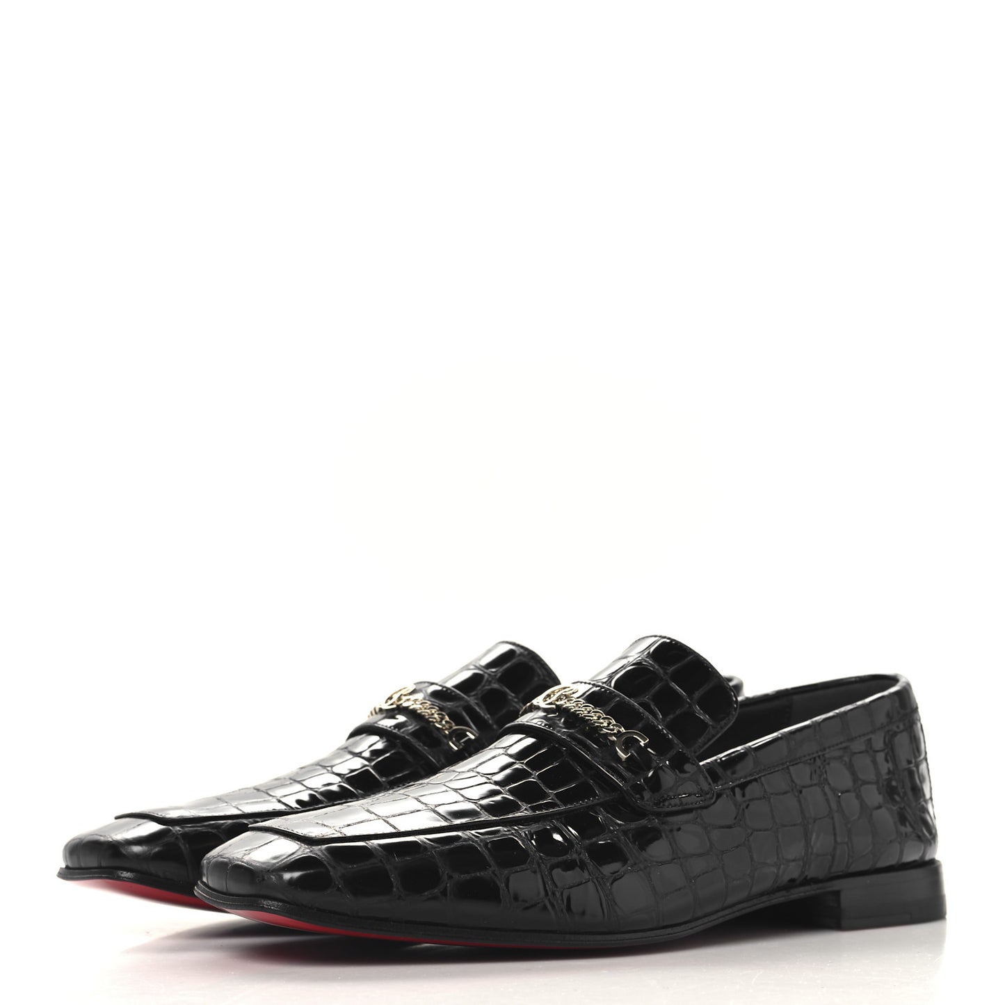 Soft Calfskin Alligator Embossed Mens MJ Moc Loafers 42 Black