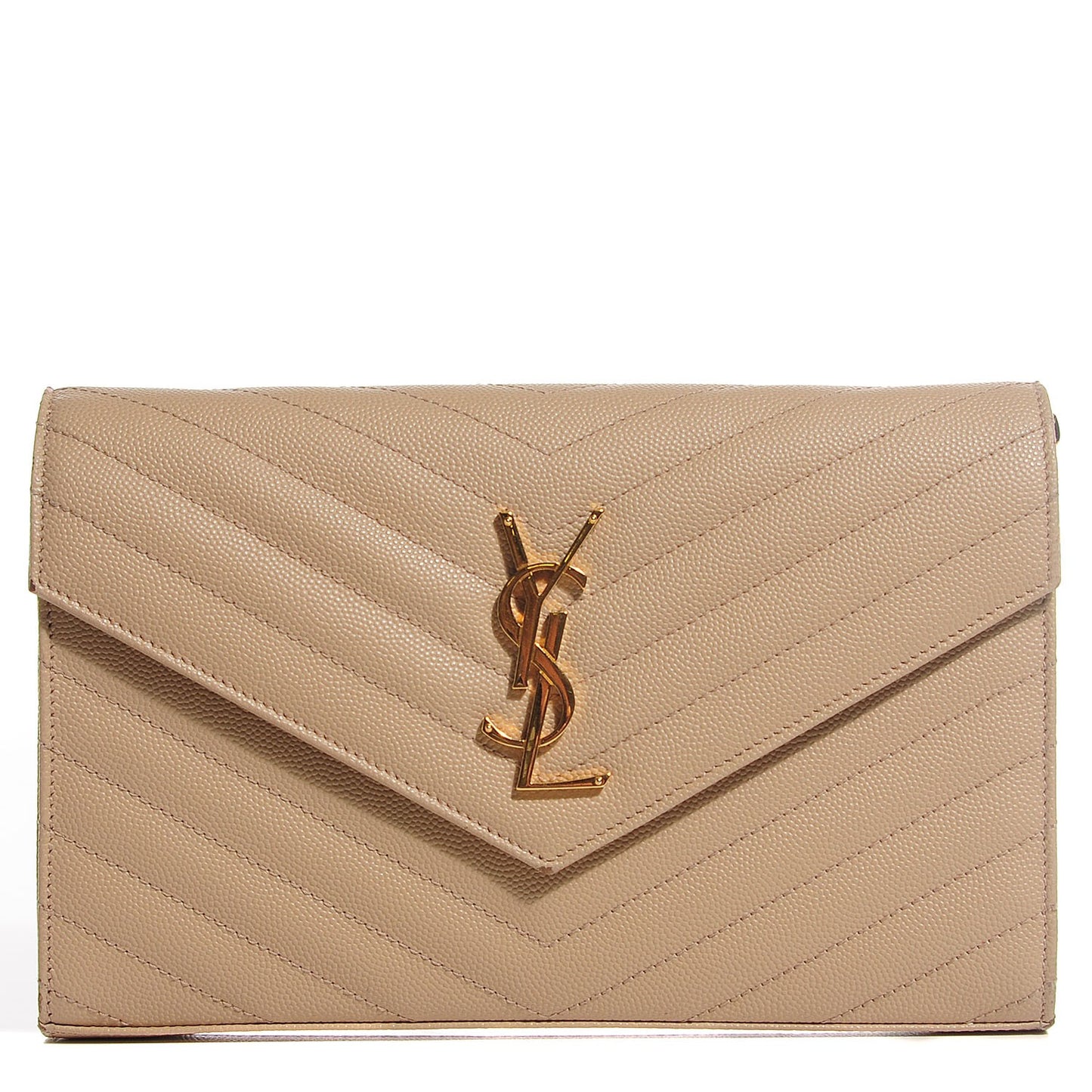 Grain De Poudre Matelasse Chevron Monogram Chain Wallet Powder