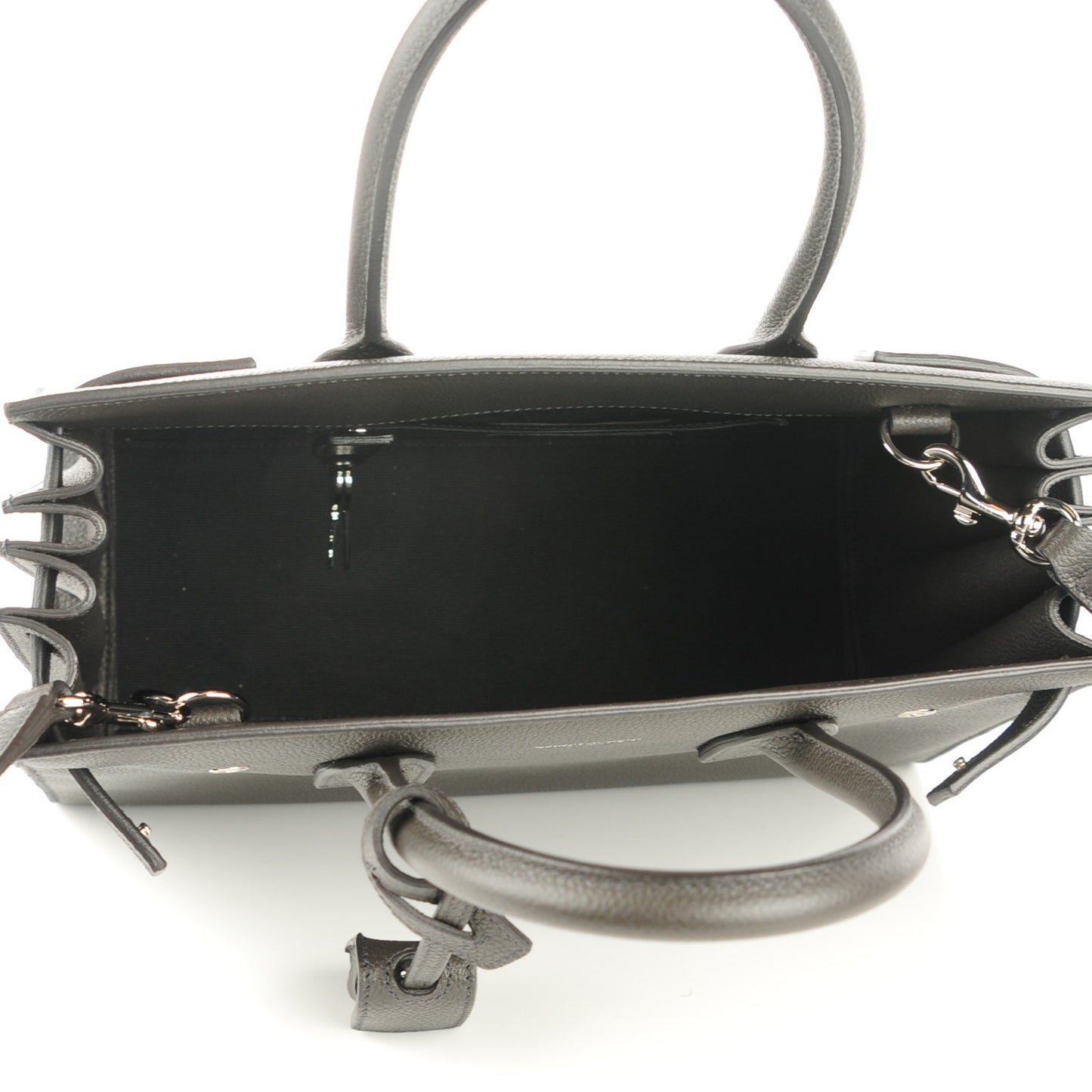 Grained Calfskin Baby Sac De Jour Coal