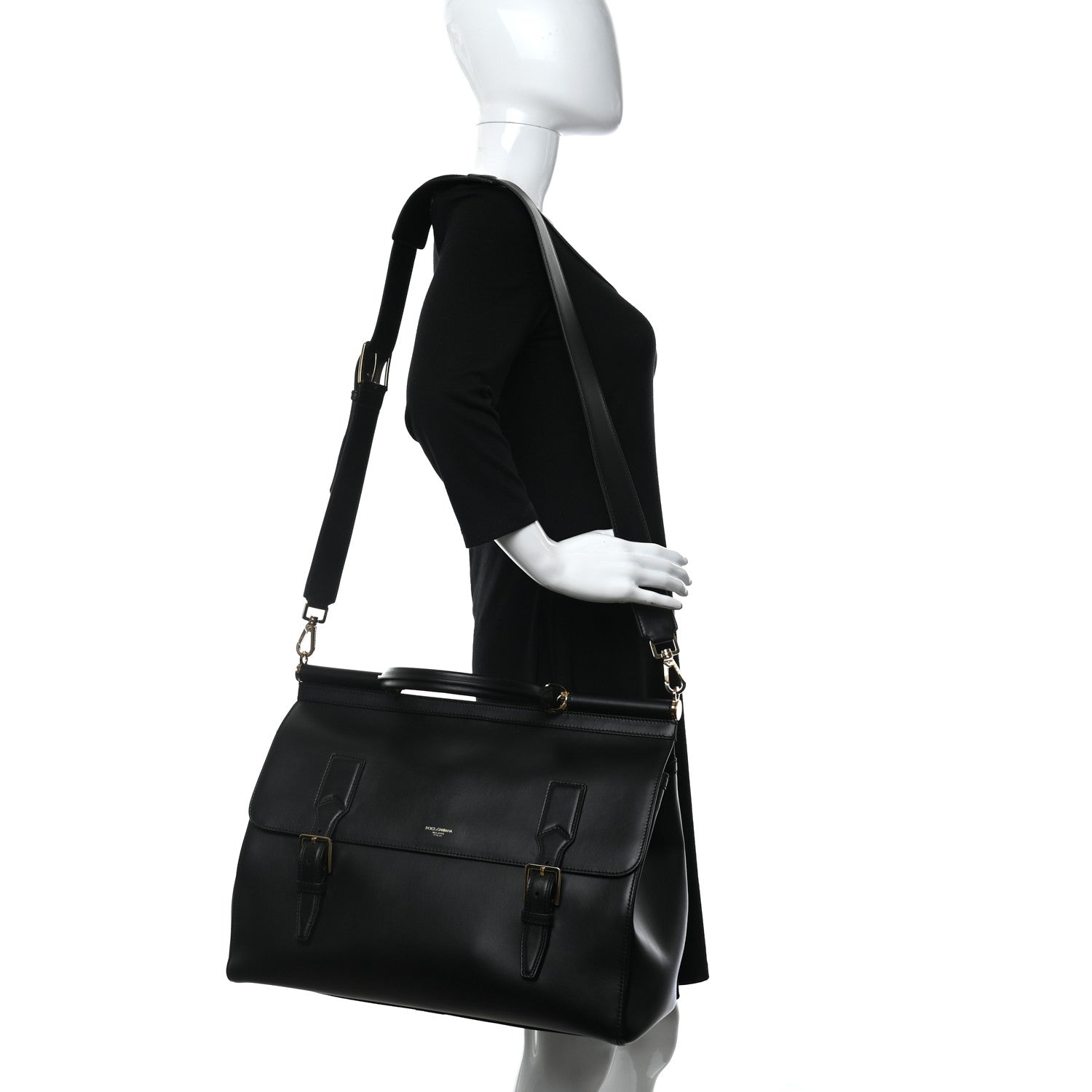 Dolce & Gabbana Calfskin Monreale Travel Bag Black 2 of 12