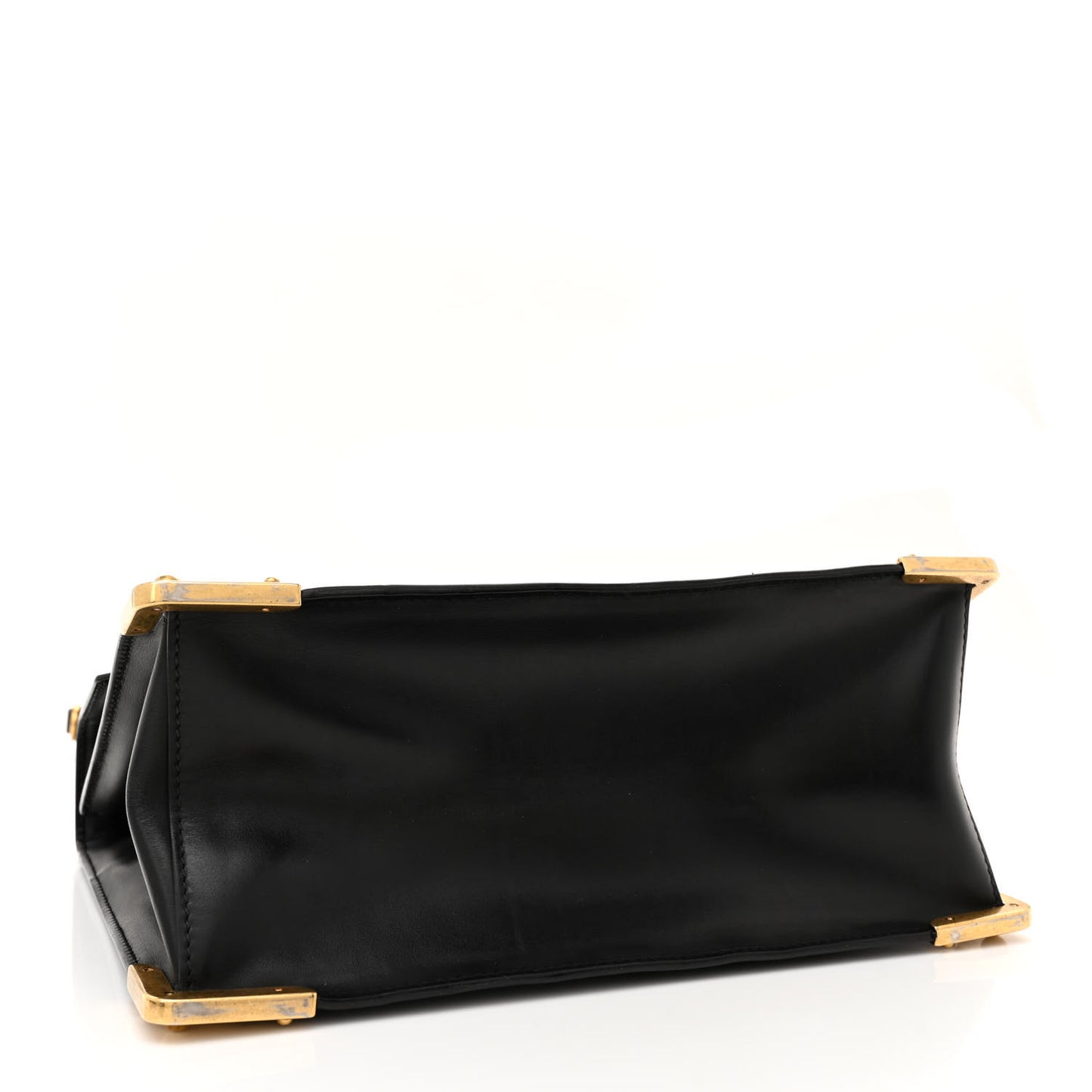 Antic Soft Saffiano Lions Head Cahier Shoulder Bag Black