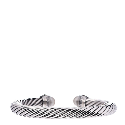 David Yurman Sterling Silver 14K Yellow Gold Pearl 7mm Cable Classics Bracelet 3 of 4