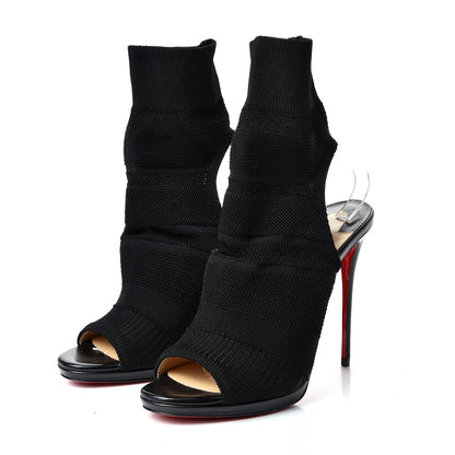 Christian Louboutin Maille Tricot Nappa Cheminene 120 Sock Ankle Boots 40 Black 2 of 10