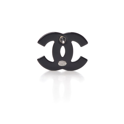 Chanel Resin Crystal CC Earrings Black 4 of 5
