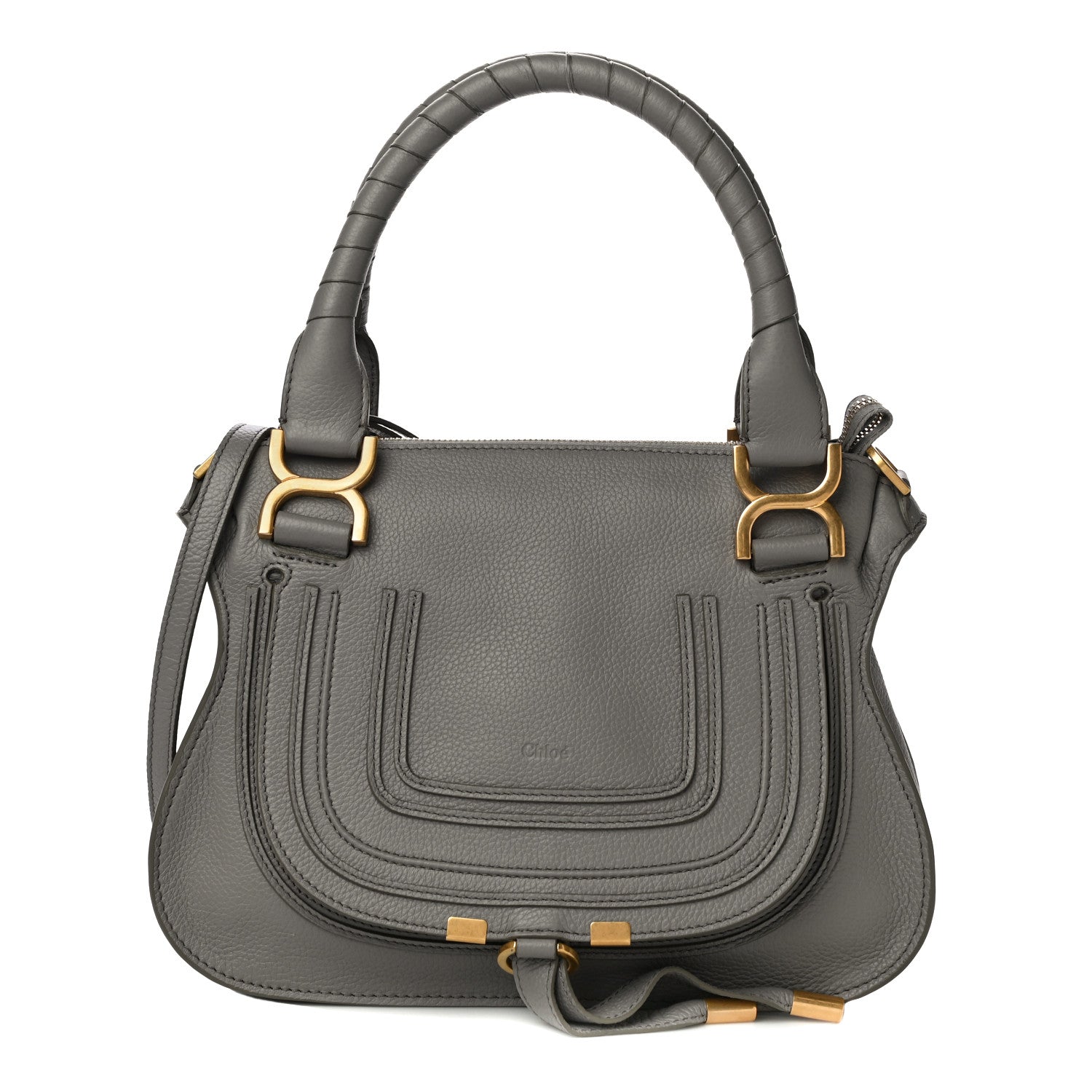 Chloe Calfskin Small Marcie Satchel Cashmere Grey 1 of 10