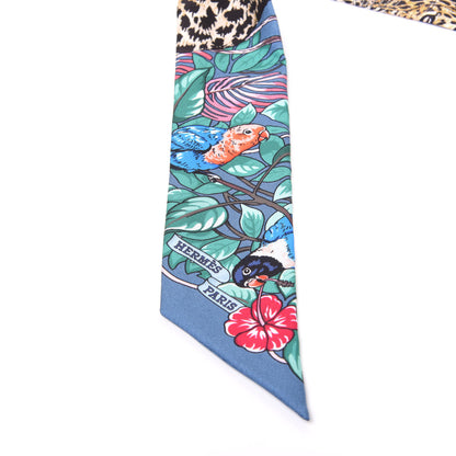 Hermes Silk Jungle Love Twilly Gris Bleuete Vert 2 of 3