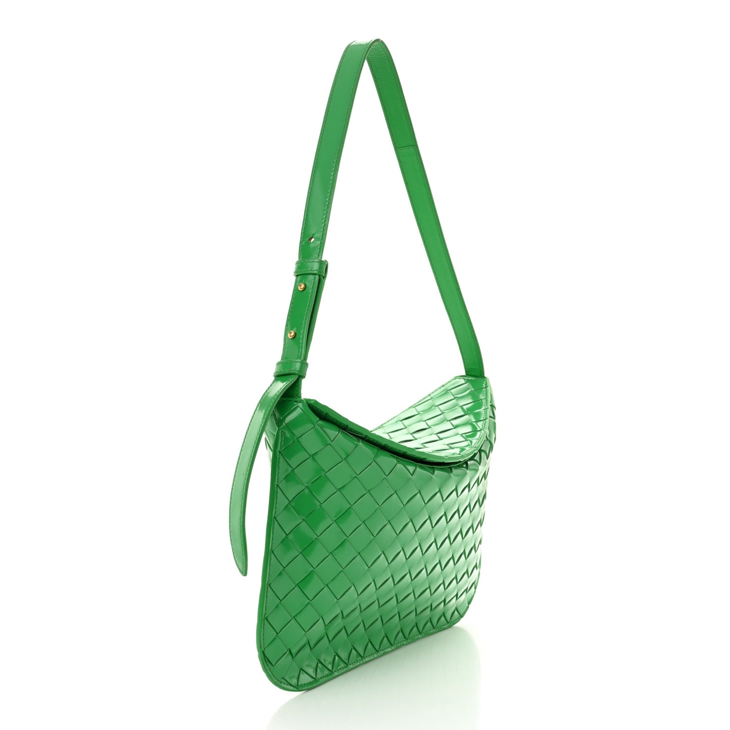 Spazzolato Intrecciato Flap Shoulder Bag Parakeet