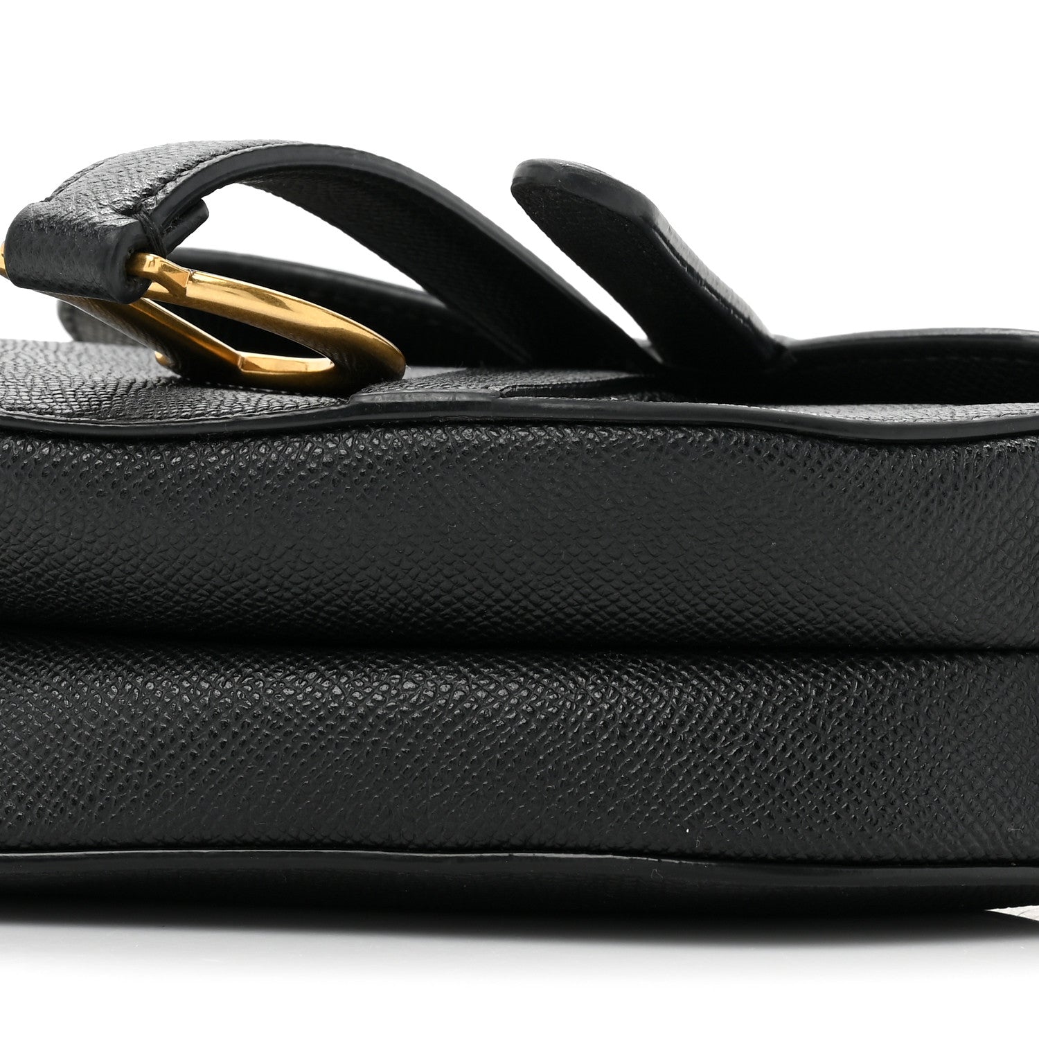 Christian Dior Grained Calfskin Mini Saddle Bag With Strap Black 9 of 12
