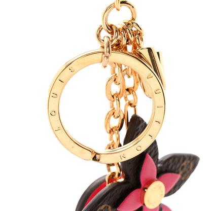Louis Vuitton Monogram Blooming Flowers Bag Charm Key Holder Brown 5 of 5