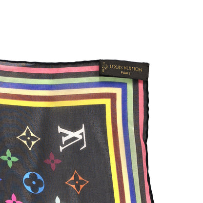 Louis Vuitton Silk Multicolor Square Scarf Black 3 of 3