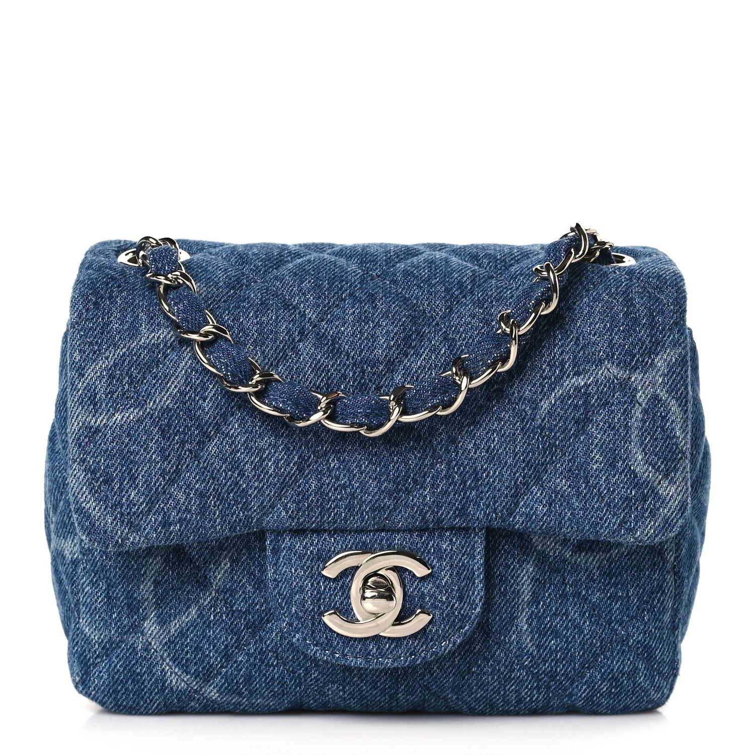 Chanel Denim CC Quilted Mini Square Flap Blue 1 of 9