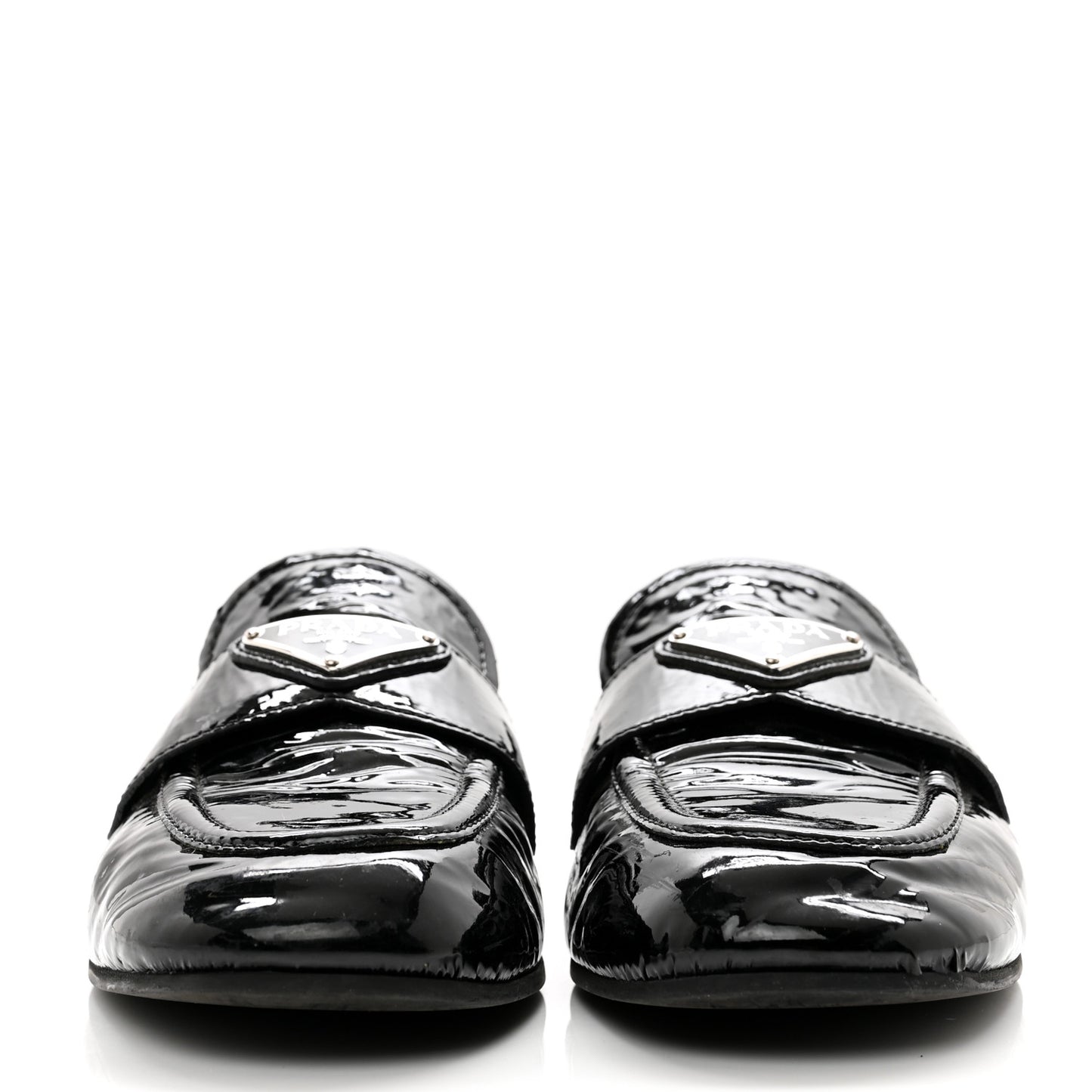 Naplak Metal Triangle Logo Loafers 38 Black