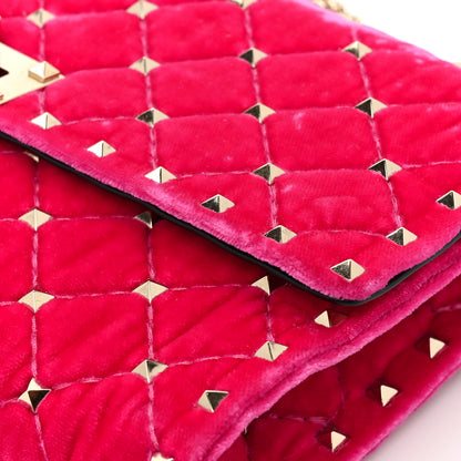 Valentino Garavani Velvet Rockstud Spike Wallet on Chain Disco Pink 10 of 11