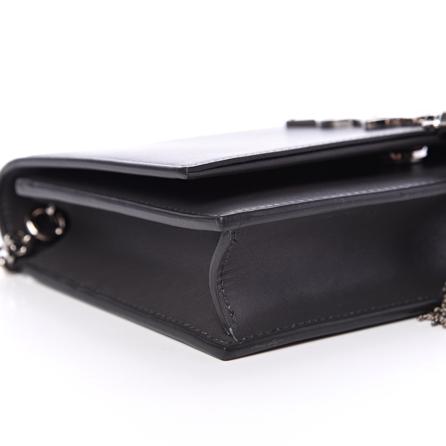 Saint Laurent Smooth Calfskin Classic Monogram Kate Tassel Chain Wallet Grey 9 of 11