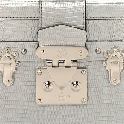 Louis Vuitton Metallic Lizard Petite Malle Silver 7 of 9