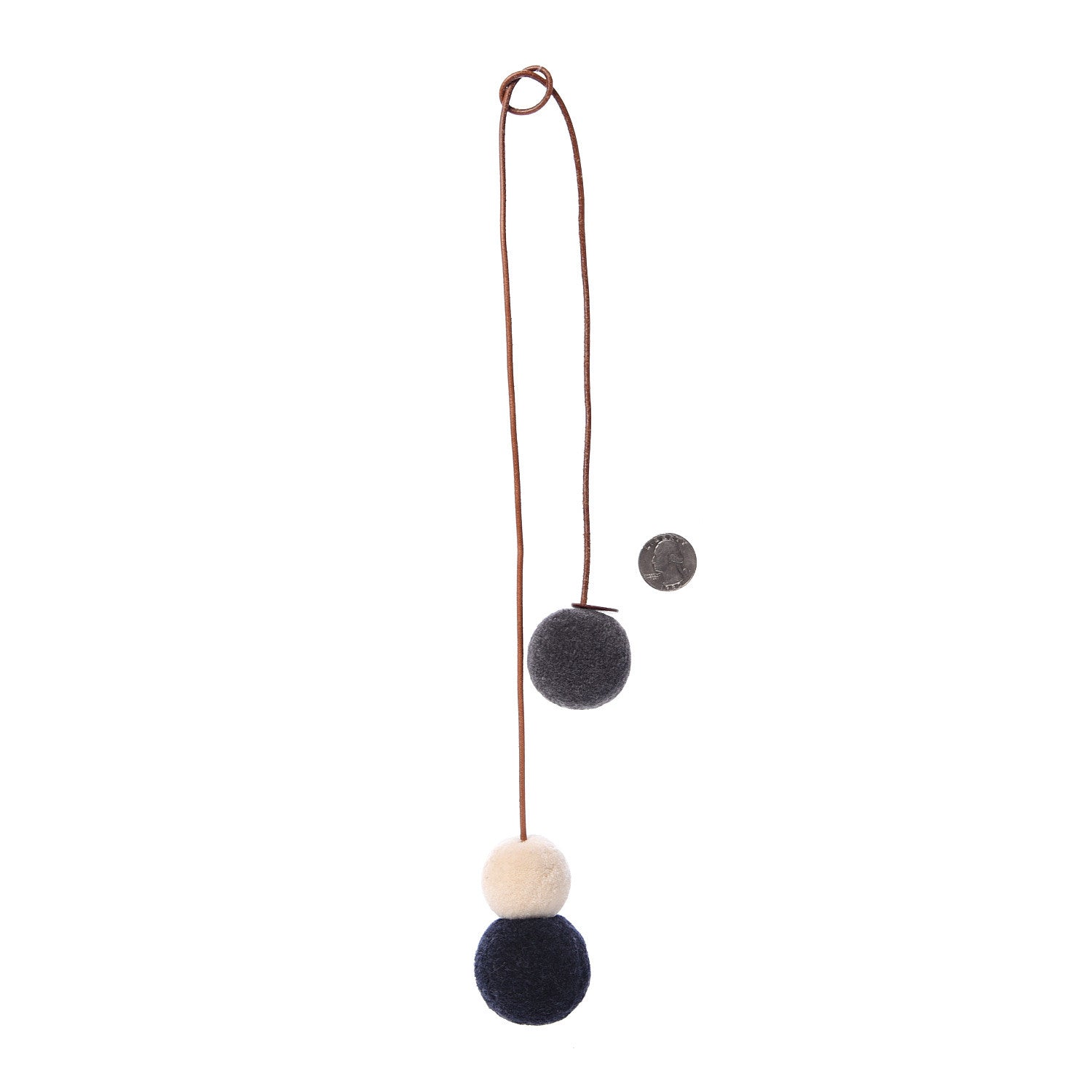 Hermes Wool Laine Et Cuir Pom Poms Bag Charm 2 of 6