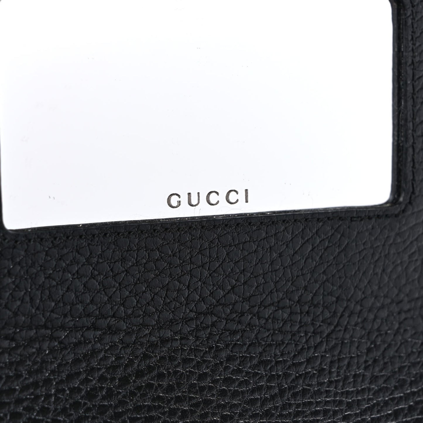 Dollar Calfskin Enamel Monochrome Mini GG Marmont Chain Wallet Black