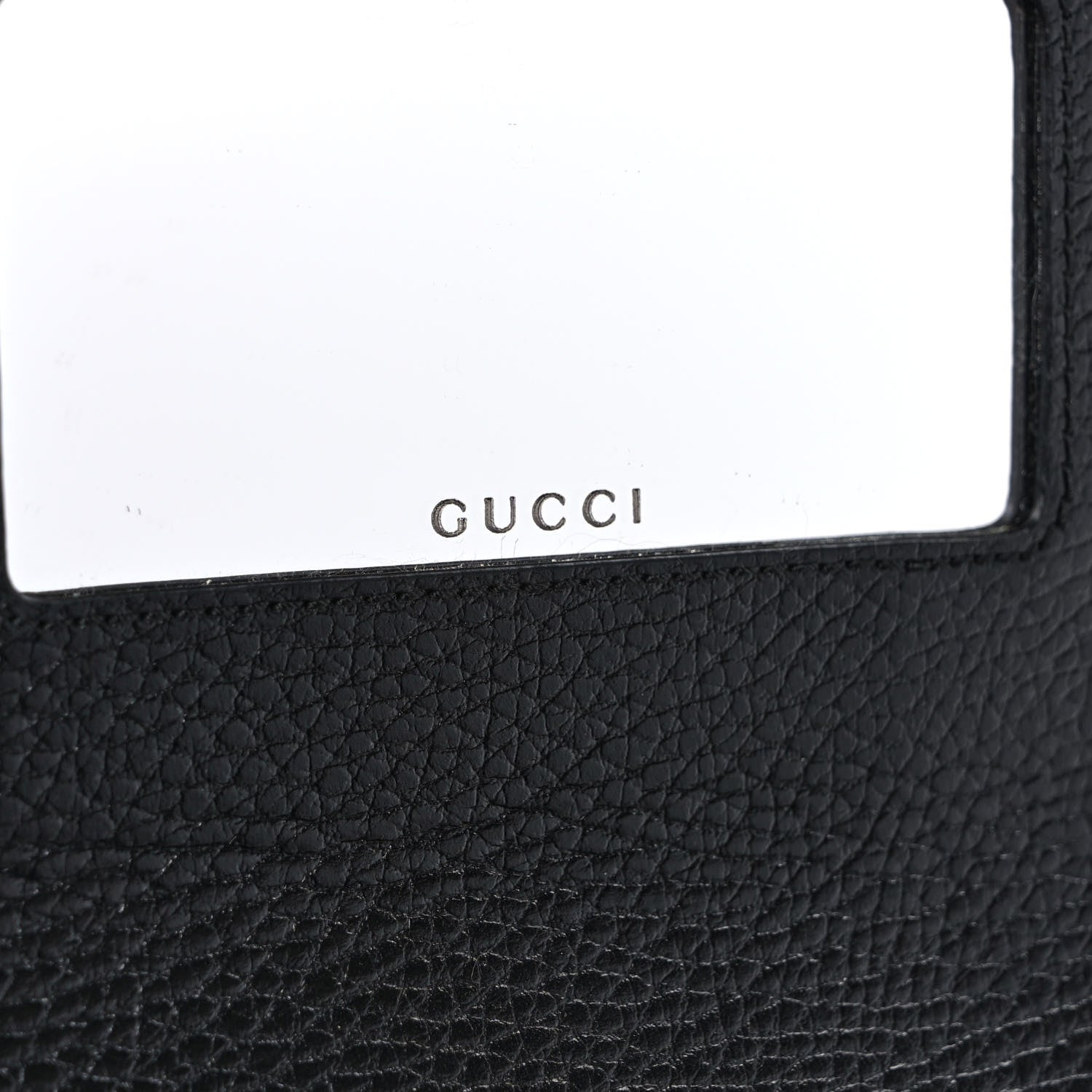 Gucci Dollar Calfskin Enamel Monochrome Mini GG Marmont Chain Wallet Black 6 of 9