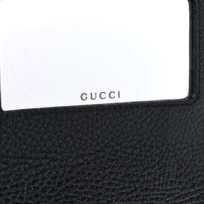 Gucci Dollar Calfskin Enamel Monochrome Mini GG Marmont Chain Wallet Black 6 of 9