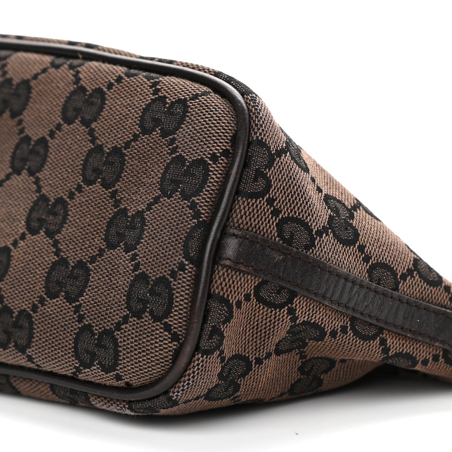 Gucci Monogram Boat Pochette Brown Black 10 of 11