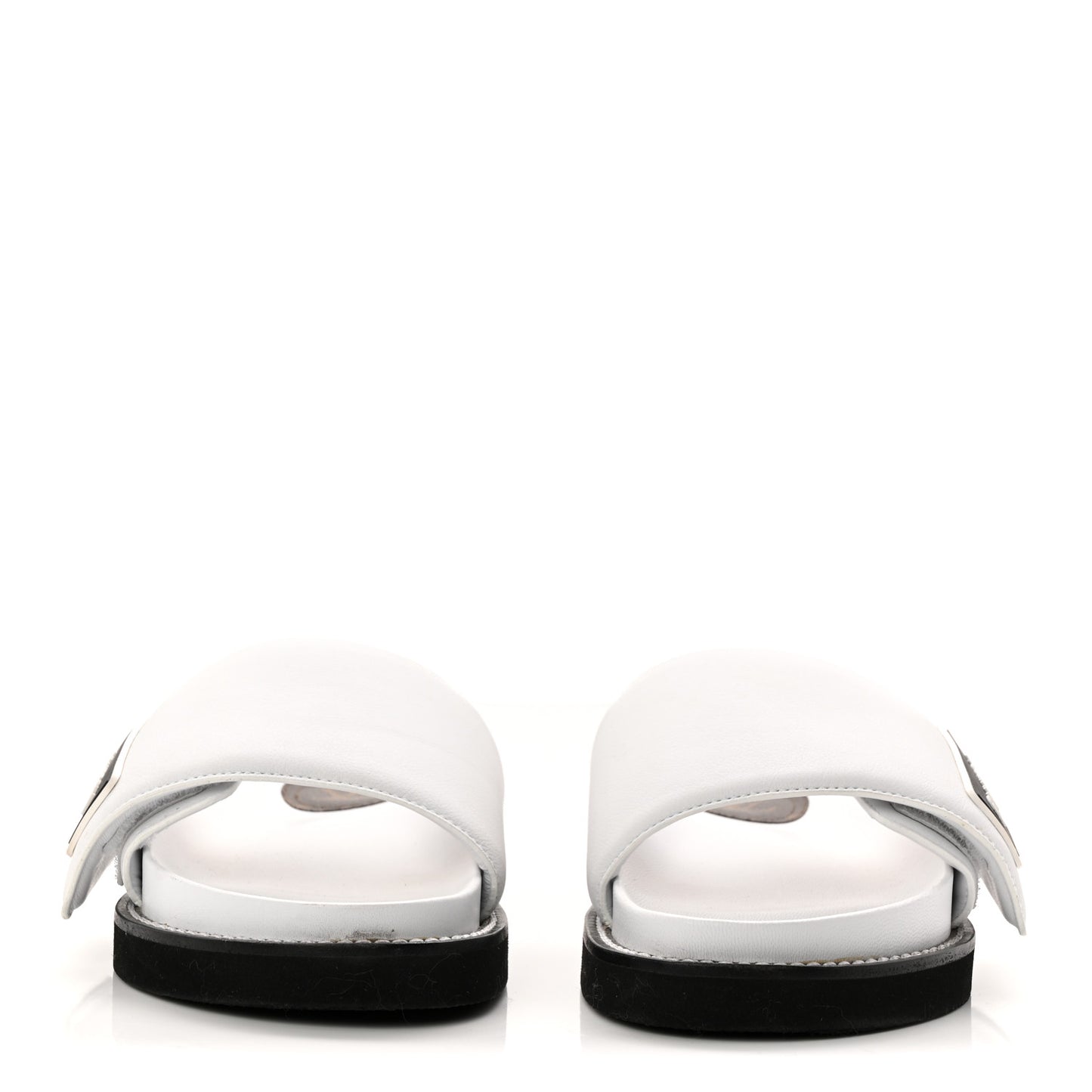 Calfskin Sunset Flat Mule Sandals 39 White