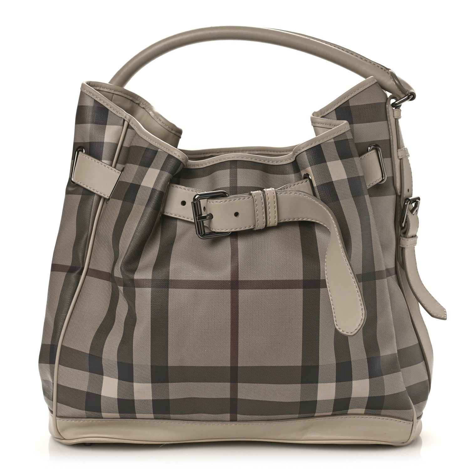 Burberry Smoked Check Medium Walden Belted Hobo Trench 1 of 9