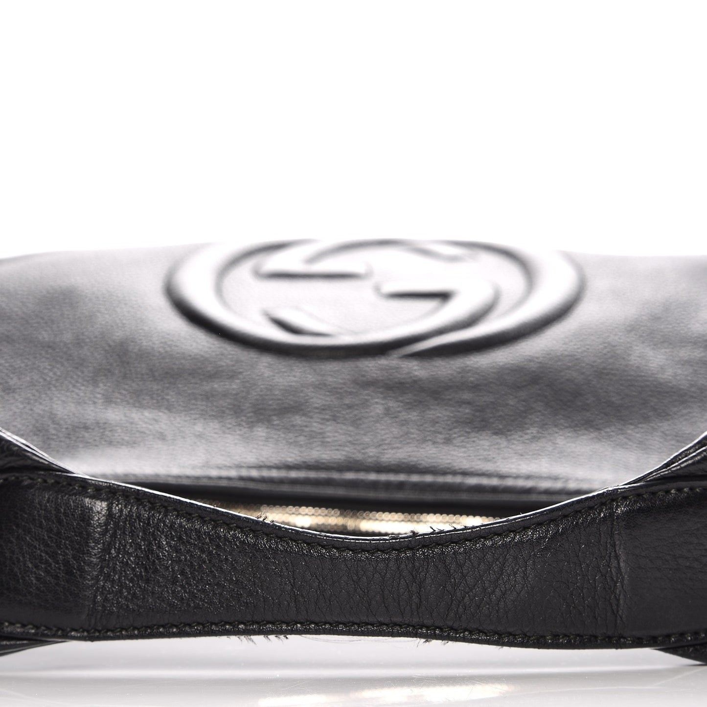 Pebbled Calfskin Large Soho Hobo Black