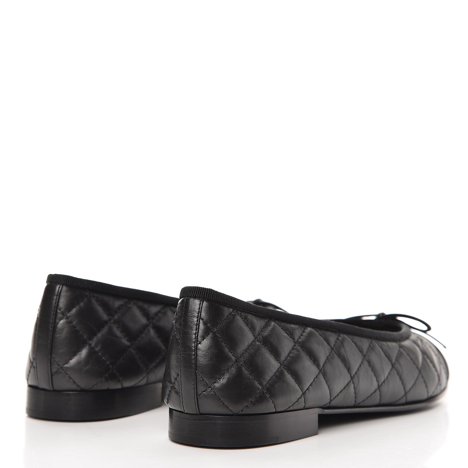 Chanel Aged Calfskin Quilted Cap Toe Ballerina Flats 40.5 Black 3 of 9