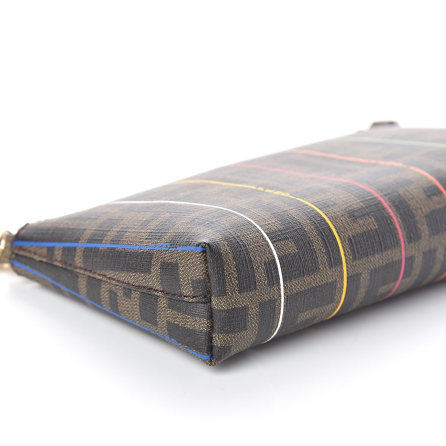 Fendi Zucca Spalmati Striped Pochette Tobacco Multicolor 8 of 9