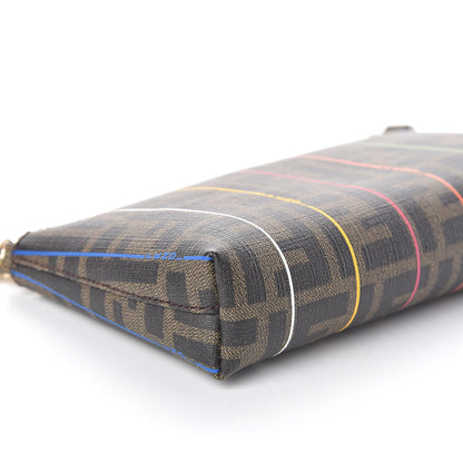 Fendi Zucca Spalmati Striped Pochette Tobacco Multicolor 8 of 9