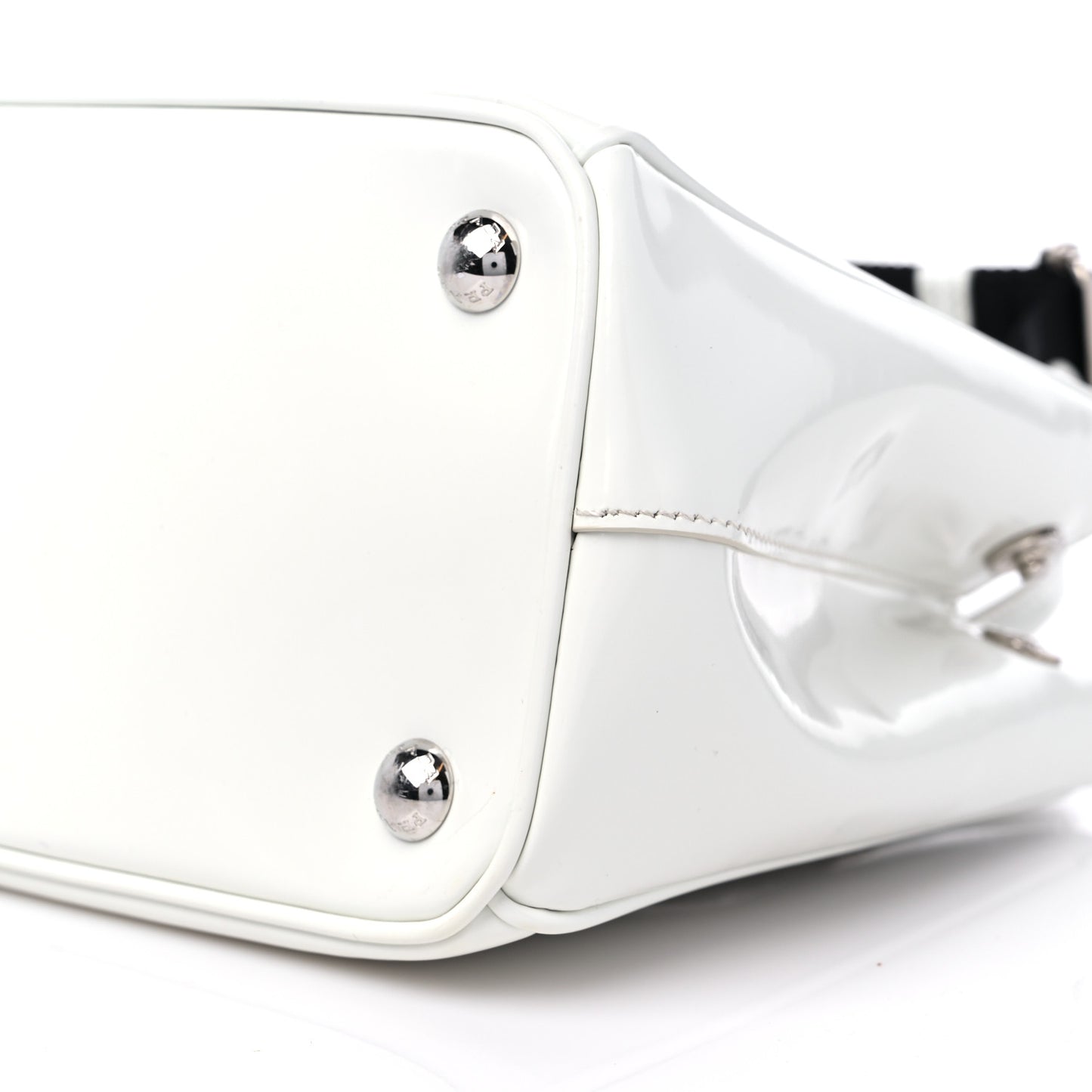 Spazzolato Small Galleria Double Zip Tote White Black