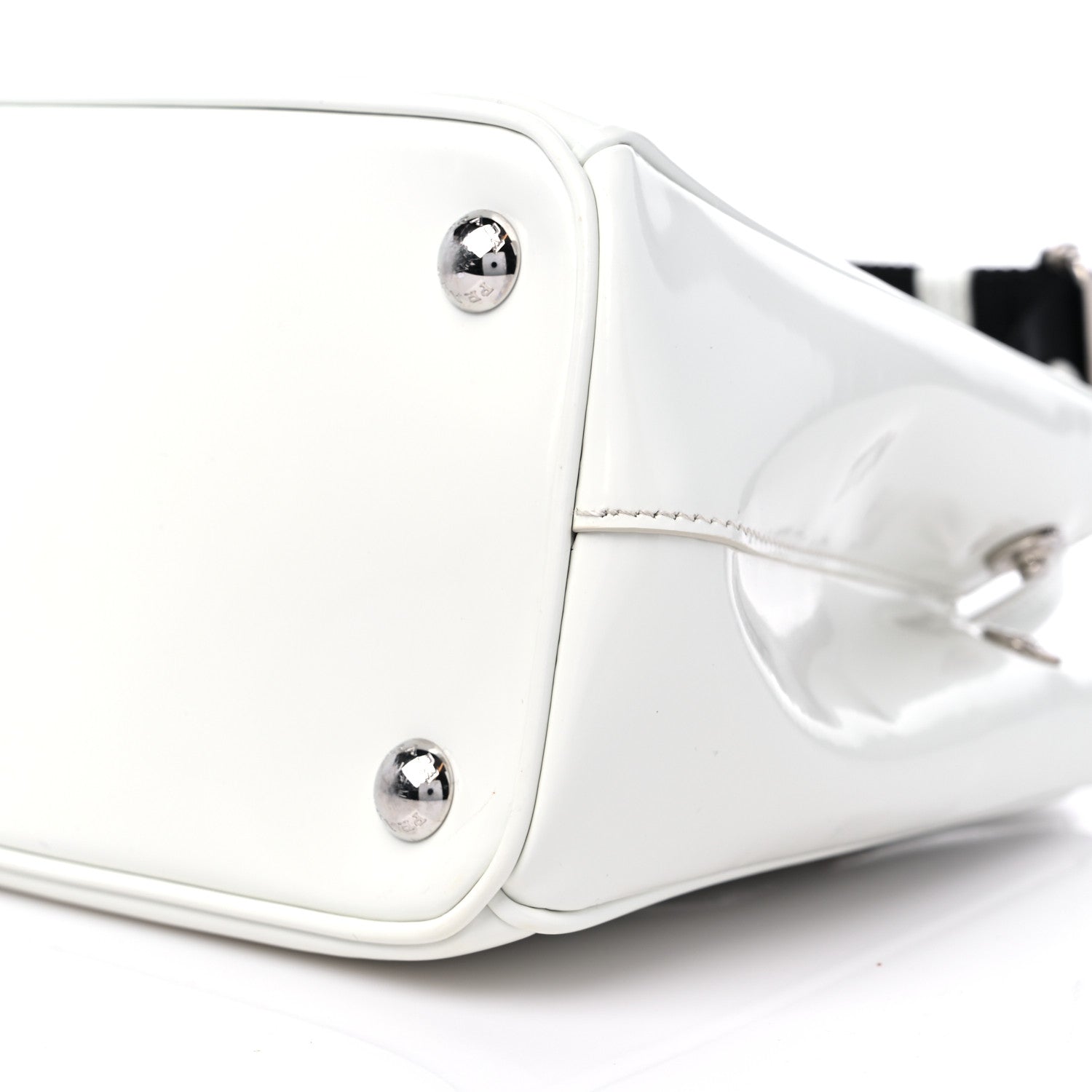 Prada Spazzolato Small Galleria Double Zip Tote White Black 8 of 10