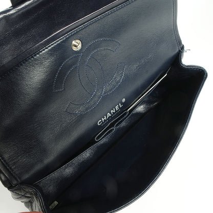 Chanel Lambskin Medium Double Flap Navy 6 of 8