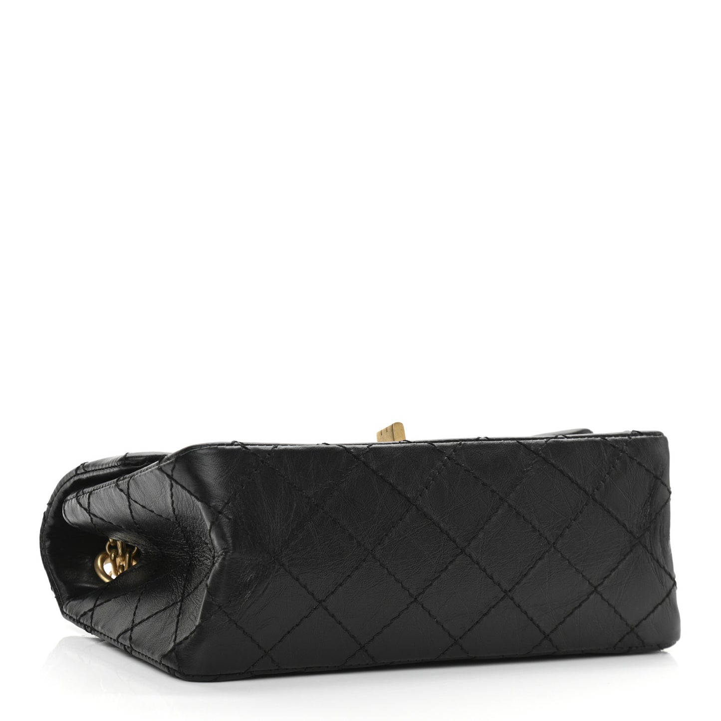 Aged Calfskin Quilted 2.55 Reissue Mini Flap Black