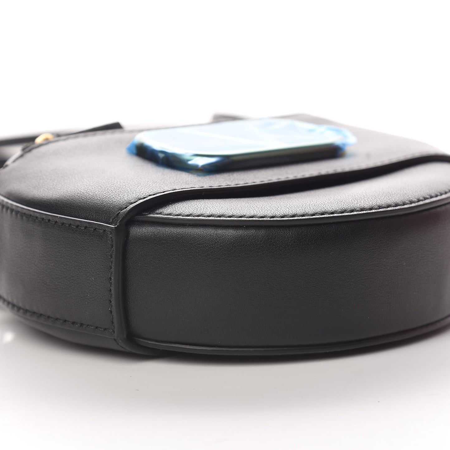 Calfskin VLogo Round Crossbody Bag Black
