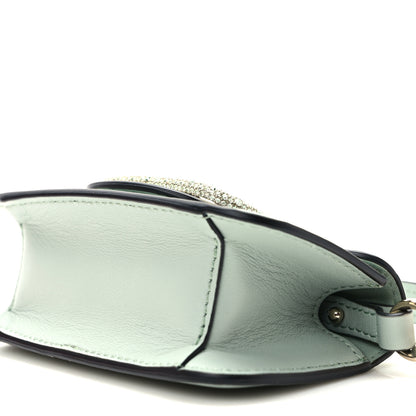 Valentino Garavani Calfskin Crystal Vlogo Micro Loco Shoulder Bag Morning Dew 8 of 9