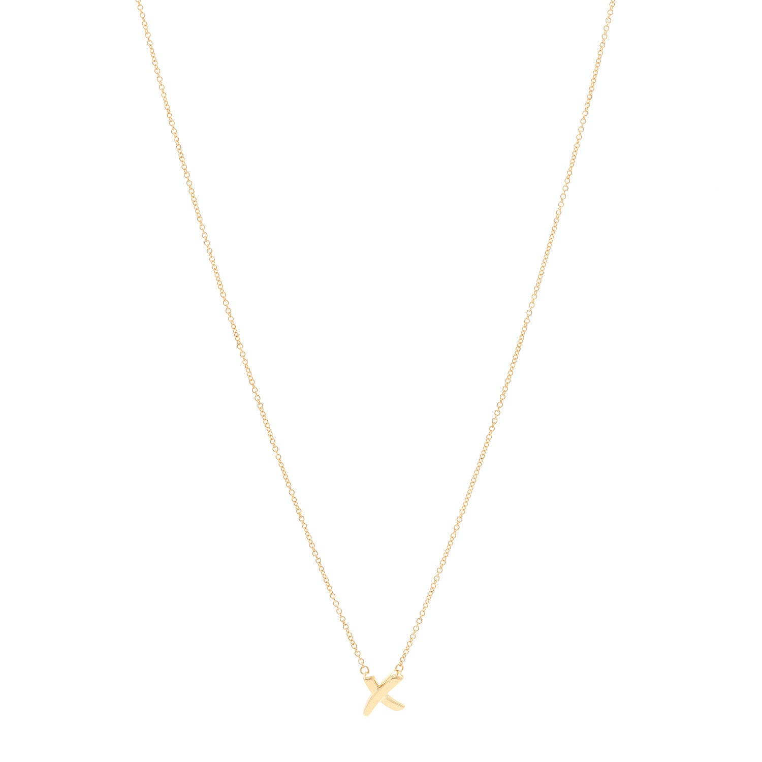 Tiffany 18K Yellow Gold Mini Paloma Picasso Graffiti X Pendant Necklace 1 of 5