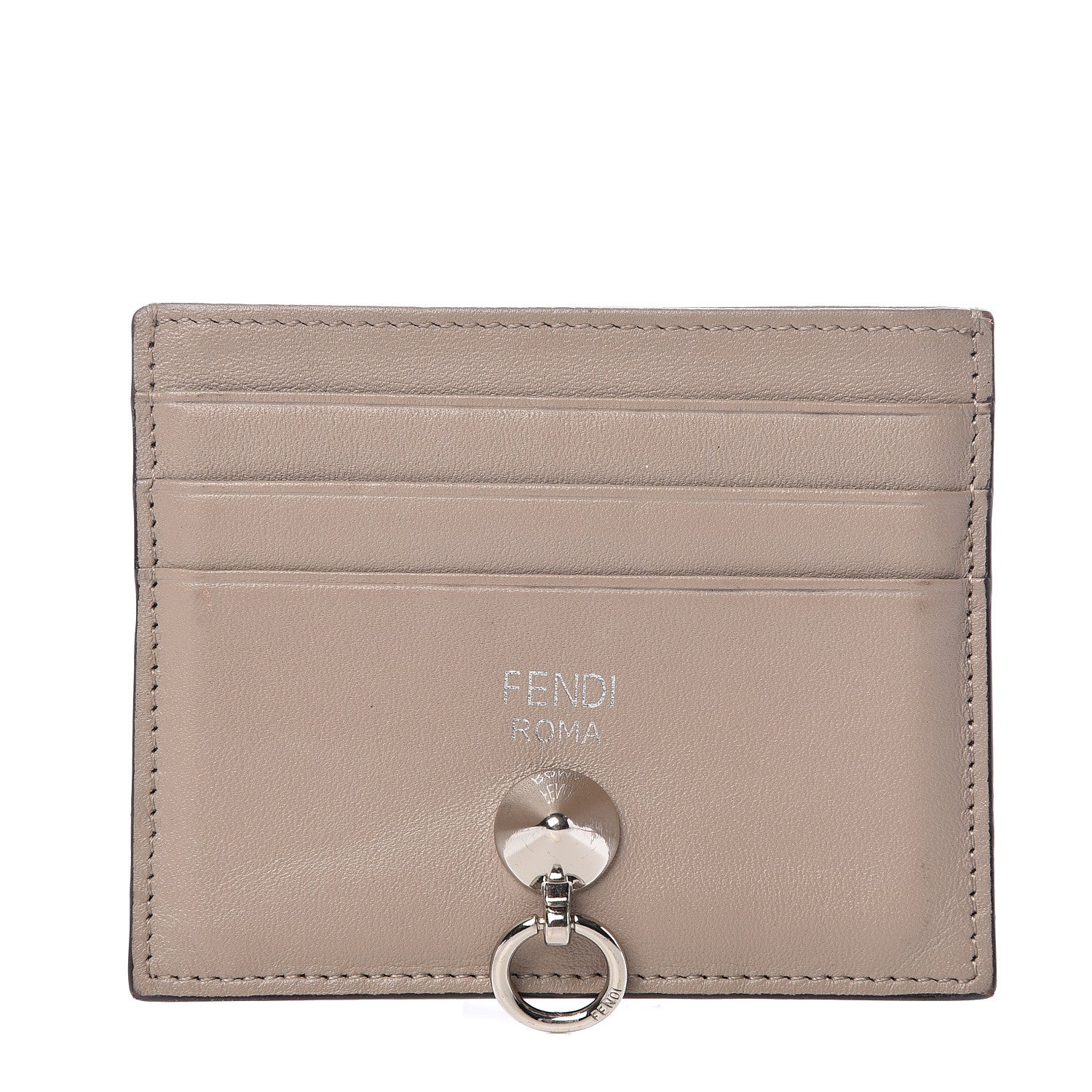 Fendi Vitello Liberty Century Lucido By The Way Card Holder Tortora 2 of 7